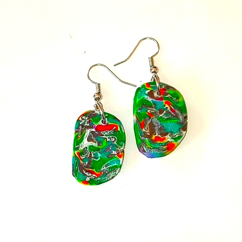 Clay earrings-In the Garden-Multicolor